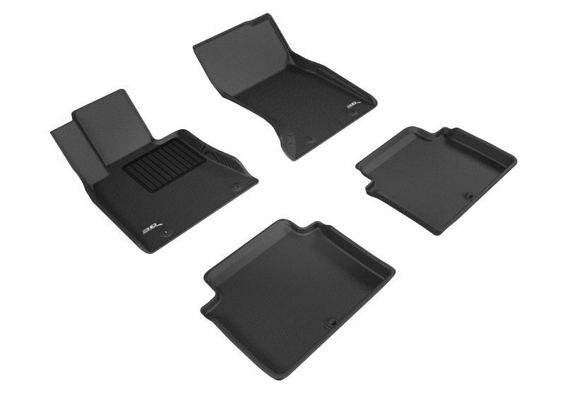 Genesis G80 Floor Mat Set - Front and Rear - 3D MAXpider - Kagu - Black - `17-`20